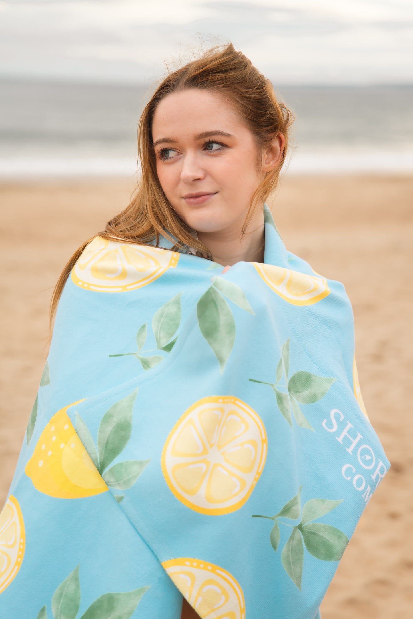Quick Dry Cotton Mix Beach Towel - The Lemon - Sea Blue