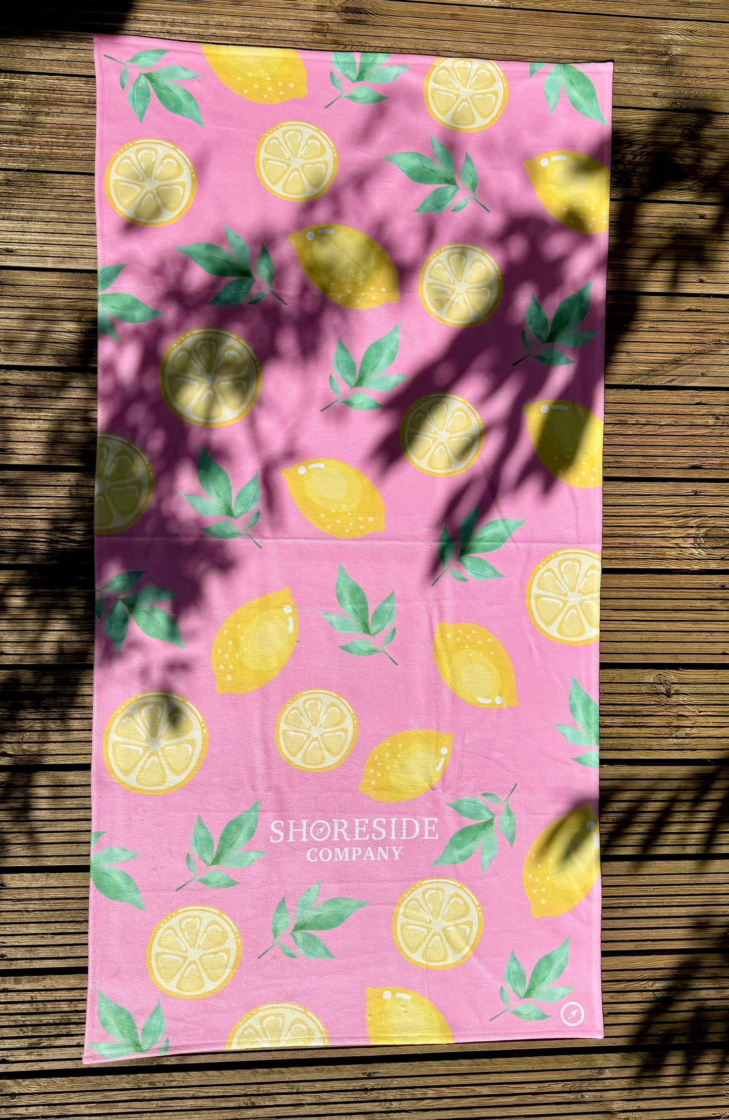 Quick Dry Cotton Beach Towel - The Lemon - Pink