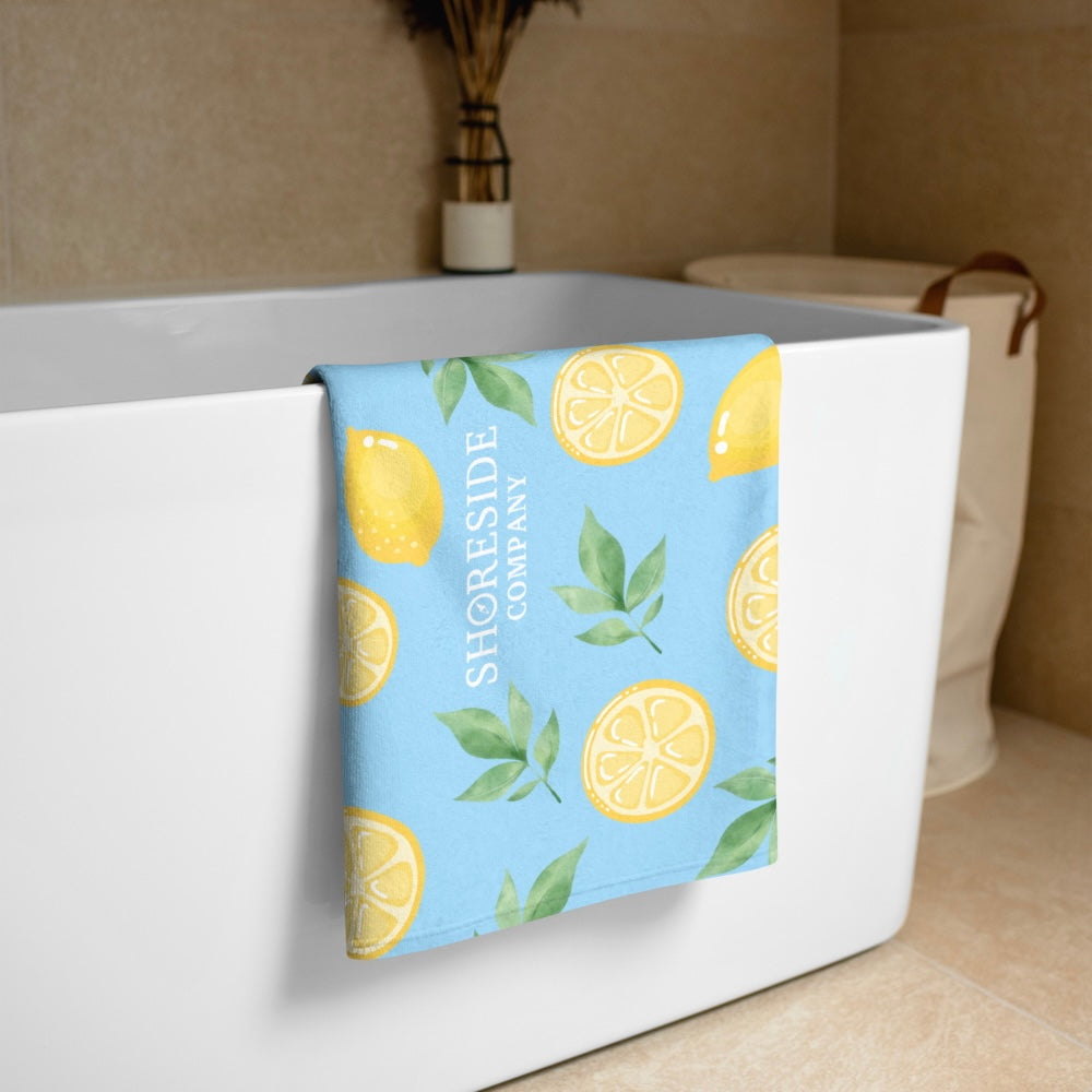 Quick Dry Cotton Mix Beach Towel - The Lemon - Sea Blue