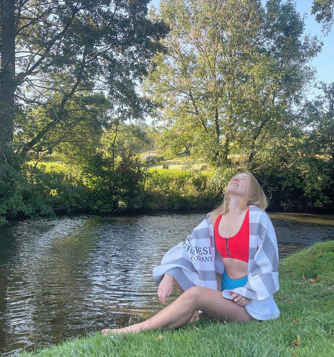 Quick Dry Cotton Mix Beach Towel In Grey