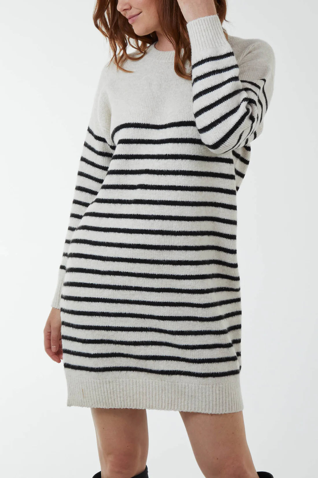Sailor Stripe Knitted Jumper Mini Dress