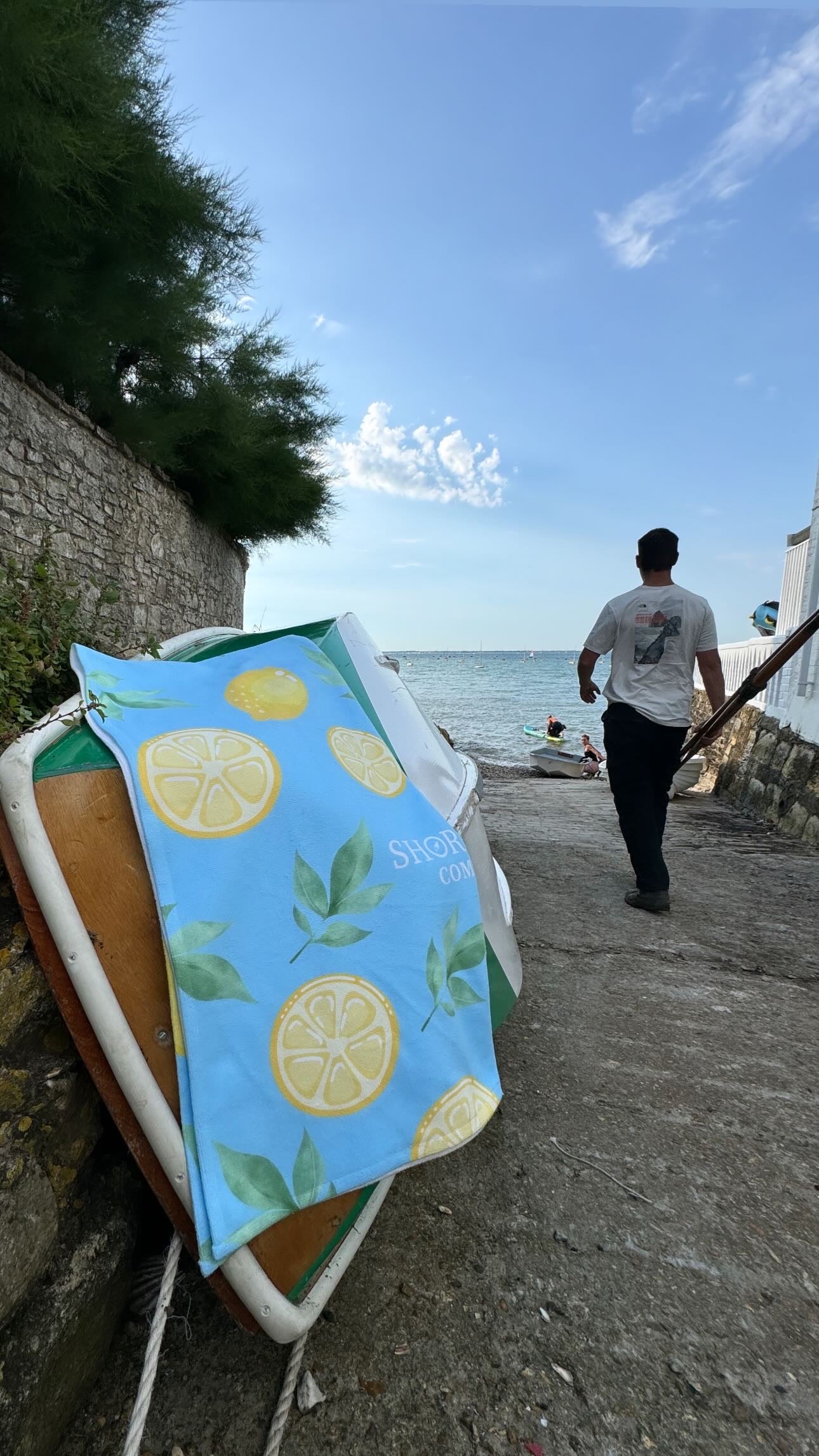 Quick Dry Cotton Mix Beach Towel - The Lemon - Sea Blue