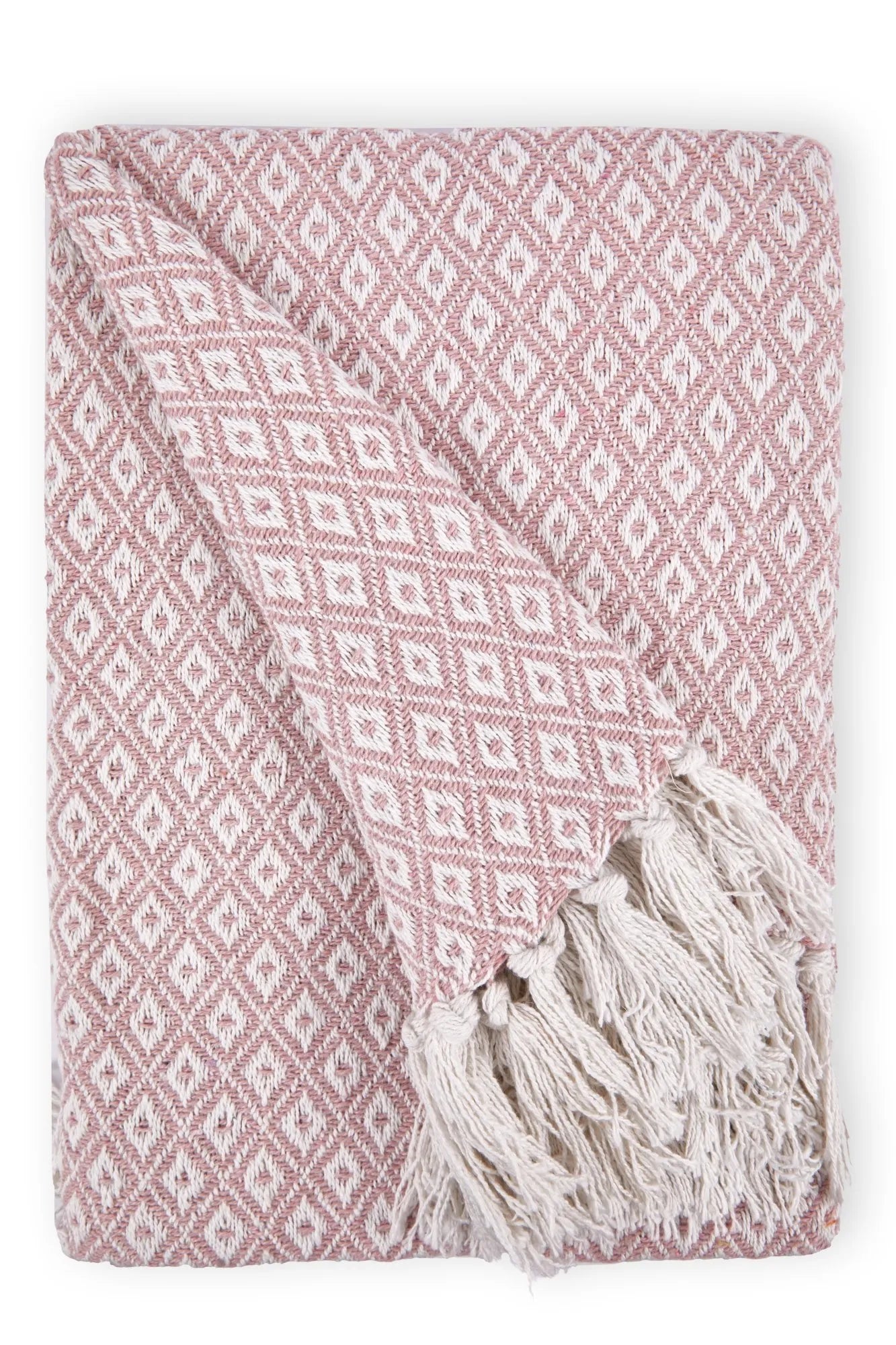 Recycled Cotton Throw in Blush Pink