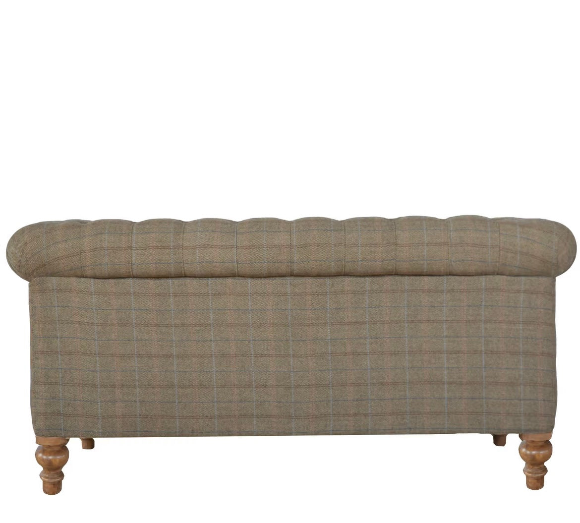 Hand Crafted Mango Wood 2 Seater Chesterfield Sofa