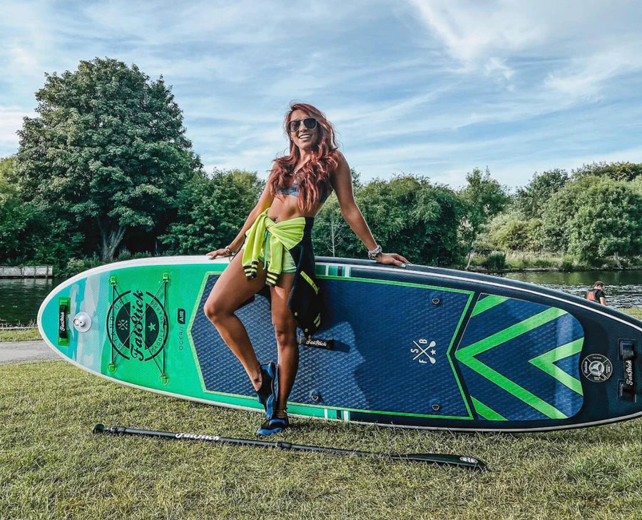 PURE ART 10'6 INFLATABLE STAND UP PADDLE BOARD SUP PACKAGE + FREE SHORESIDE TOWEL